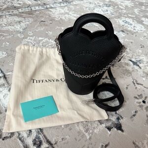 Tiffany & Co. Black Heart Bag with Silver Chain Please Return to Tiffany